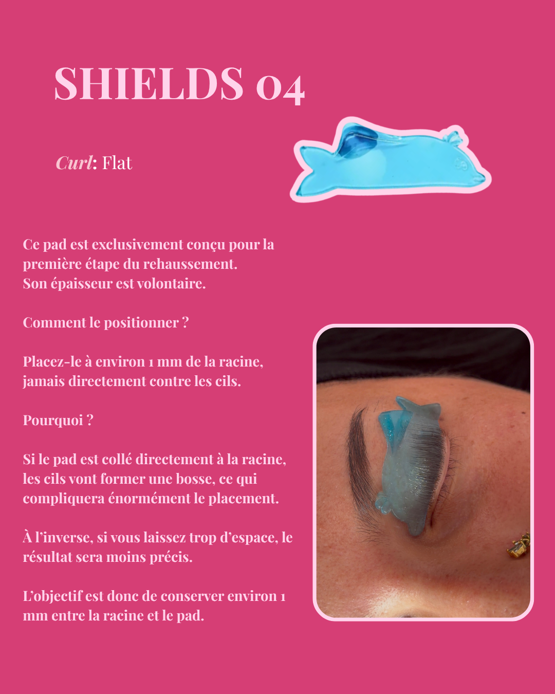 Pads plat Dauphin Silicone Rehaussement de Cils Koréen REF 04 | 1 paire | Yasmeen Beauty